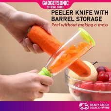 Peeler Knife Fruit Vegetable Peel Slicer Skin Remover With Storage Container