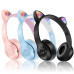 P47M Bluetooth Headphone Wireless Cute Cat Ear Headset Kids Earphone