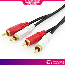 2 RCA To 2 RCA Male Audio Video Stereo Music AV Cable