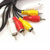 3 RCA To 3RCA Male Audio Video Stereo Music AV Cable